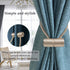 Elctman Magnetic Curtain Tiebacks Clips - Window Curtain Holdbacks for Home Office Decorative Rope Tie Backs, Curtain Tiebacks for Drapes, No Tools Required - 3 Pair -3blue