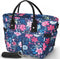 KIPBELIF Insulated Lunch Bags for Women - Large Tote Adult Lunch Box for Women with Shoulder Strap, Side Pockets and Water Bottle Holder, Blue Pink Flower, Normal Size