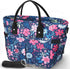 KIPBELIF Insulated Lunch Bags for Women - Large Tote Adult Lunch Box for Women with Shoulder Strap, Side Pockets and Water Bottle Holder, Blue Pink Flower, Normal Size