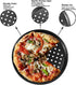 Baking Steel Pizza Pan with Holes, Round Pizza Pan for Oven, 9 Inch, 11 Inch, 12 Inch Bakeware Pizza Tray, mobzio Nonstick Baking Supplies Home Restaurant Kitchen Steel Crisper Pizza Pan Set (3 Pcs)