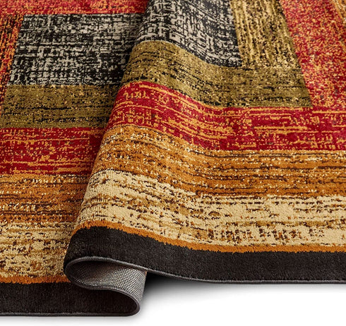 Home Dynamix Royalty Vega Area Rug, 1'9"x7'2" Rectangle, Black/Brown
