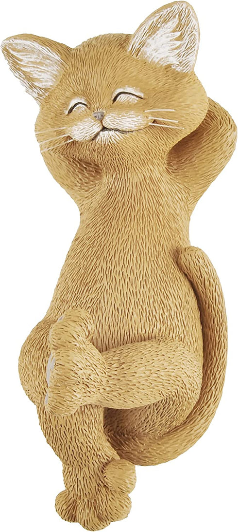Whimsical Orange Cat Laying on Back Figurine Cute Collectible - Happy Cat Collection - Cat Lover Gifts for Women, Cat Lover Gifts for Men, Cute Cat Gifts