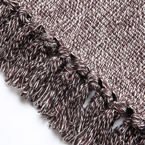 Eanpet Braided Rug Cotton Area Rug Hand Woven Reversible Floor Rug Pure Tassels Throw Rugs Door Mat Laundry Room Rug Indoor Runner Bathroom Tablecloth Brown 2x6 FT