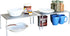 DecoBros Expandable Stackable Kitchen Cabinet and Counter Shelf Organizer,Silver