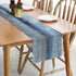 Emvency Cotton Burlap Farmhouse Style Table Runner, Abstract Art Painting Denim Blue Table Runners for Kitchen Coffee Table Family Dinners Holiday Parties Wedding Events Decor(13x72 inch)