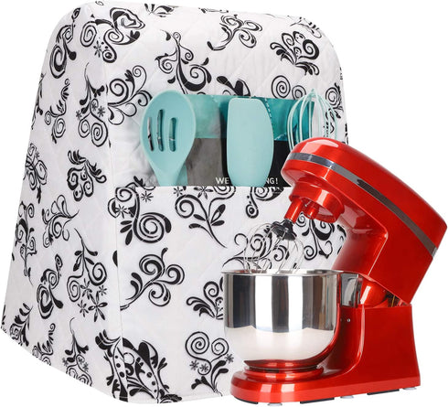 Stand Mixer Cover with Pocket Compatible 4.5-6 Quart Kitchen Aid Mixer, Mixer Covers Fits All Tilt Head & Bowl Lift Models, Kitchen Small Appliance Cover JJZ584