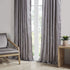 Madison Park Andorra Embroidered Back Tab Fabric Single Window Living Room, Transitional Rod Pocket Light Curtain for Bedroom, 1-Panel Pack, 50 x 95, Grey