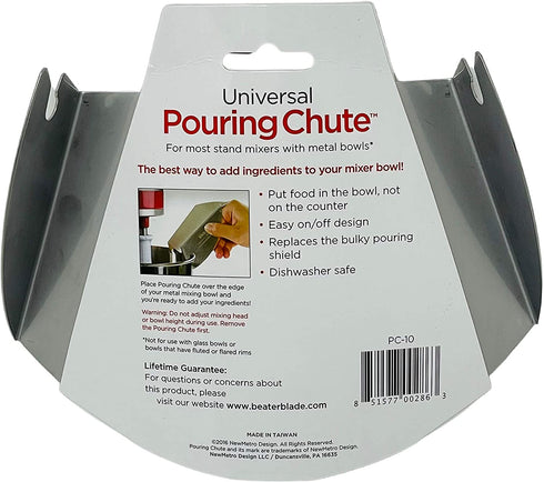 New Metro Design Set of 1 Stainless Bowl Pouring Chute, Silver