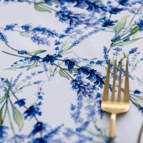 YONGLIU Rectangle Blue and Green Floral/Flower Printed Tablecloth Polyester Washable Indoor Outdoor Spillproof Table Cloth Cover for Dining Room Parties Patio Thanksgiving Birthday ( 55"X55"Square)