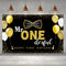 Boys 1st Birthday Mr. Onederful Party Decoration Photography Backdrop Boy Toddler Little Man First Birthday Cake Table Decor Banner(Black)