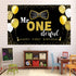 Boys 1st Birthday Mr. Onederful Party Decoration Photography Backdrop Boy Toddler Little Man First Birthday Cake Table Decor Banner(Black)