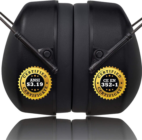 Comfortable Ear Protection that Works - Safety Earmuffs for Hearing - 31.5 SNR
