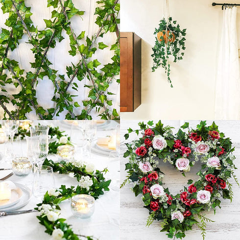 JPSOR 24pcs Fake Vines Fake Ivy Leaves Artificial Ivy, Ivy Garland Greenery Vines for Bedroom Decor Aesthetic Silk Ivy Vines for Room Wall Decor