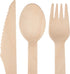 Greenly Wood 200 Pack Disposable Wooden Utensils Set | All Natural Birchwood Biodegradable Compostable Cutlery (100 Forks, 50 Spoons, 50 Knives)