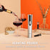 Oster 4-in-1 Wine Savoring Experience with Cordless Electric Wine Opener | Wine Kit with Rechargeable Wine Bottle Opener, Wine Pourer, Vacuum Wine Stoppers, and Foil Cutter, Black