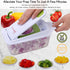 Brieftons QuickPush Food Chopper: Strongest & 200% More Container Capacity, 30% Heavier Duty, Kitchen Vegetable Fruit Dicer, Onion Tomato Potato Fries Cutter, with 3 Dicing Blades & Keep-Fresh Lid