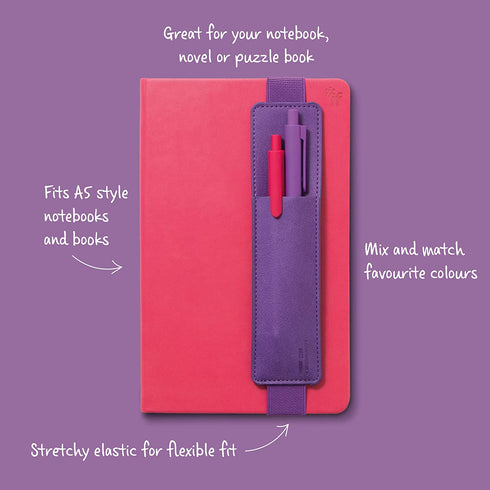 IF Bookaroo Pen Pouch Notebook/Pen Organiser Elasticated A5 Notebook - Rose Gold