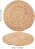 WENFOME 4 Pack Round Woven Placemats - 11.8inch Natural Wicker Placemats, Water Hyacinth Straw Braided Tablemats, Rattan Tablemats Rustic Chargers Weave Placemats for Dining Table