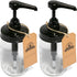 Jarmazing Products Mason Jar Syrup Dispenser - Set of 2 16 oz Smooth Jars with Rust-Proof, Leak-Proof, Food Grade Pumps for Honey, Syrups, Condiments, Salad Dressings and More
