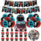 The Twilight Saga Theme Birthday Party Decorations,The Twilight Saga Party Supply Set for Kids with 1 Happy Birthday Banner , 12 Cupcake Toppers,50 Stickers ,18 Balloons for Party Decorations