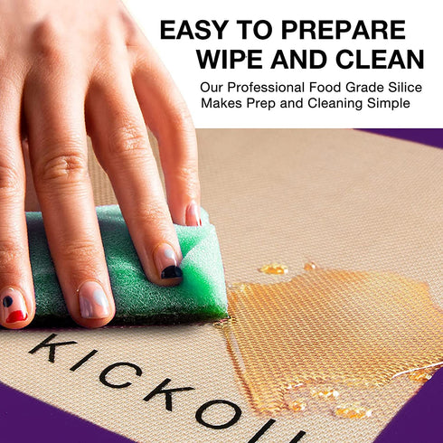 KICKOIL Silicone Baking Mat Set 4 Half Sheet Large Nonstick Silicone Bakeware Mats Reusable Heat Resistant Baking Sheet Silicone Mat BPA Free Kitchen Professional Baking Mat for Cookie,Macaron &Pastry