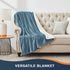 Walensee Sherpa Fleece Blanket (Throw Size 50?x60? Slate Blue) Plush Throw Fuzzy Super Soft Reversible Microfiber Flannel Blankets for Couch, Bed, Sofa Ultra Luxurious Warm and Cozy for All Seasons
