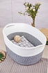 Clothes Towel Storage Basket Soft Nursery Cotton Rope Basket with Handles Toy Basket Shallow Cute Pet Toy Storage Bin Home Storage Woven Basket for Living Room
