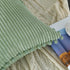 sykting Sage Green Pillow Covers 18x18 inch Soft Striped Boho Farmhouse Decorative Throw Pillow Covers with Pom Poms for Couch Sofa Bed Chair Outdoor Pack of 2