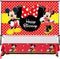 Mickey Minnie Mouse Themed Backdrop and Tablecloth Party Supplies Disney Cartoon Colorful Dots Photography Background Happy Birthday Banner Decorations
