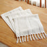 Rustic Farmhouse Style Linen Table Runner, Boho Embroidery Hemstitched Table Runners 108 inches Long with Tassels for Holiday Party and Dining Room Dresser Decor, 13 x 108 inch - Ivory