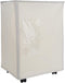 Mind Reader 65 Liter Rolling Hamper Fabric Basket, Dirty Clothes Storage, Bathroom, Bedroom, Closet, Laundry Room, Beige