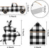 R HORSE 3Pcs Wooden Farmhouse Buffalo Plaid Tiered Tray Decoration Black& White Plaid Rustic Farmhouse Tray Sign Double Printed Farmhouse Shelf Buffalo Plaid Decor for Christmas New Year Photo Prop