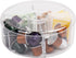 Mind Reader Acrylic Storage & Organizer 6 Compartment Tea Bag Holder with Lid, Round Pantry Organizer for Kitchen, Clear, Clear Round, Clear Round