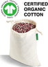 Colony Co. Reusable Bulk Food Bags, Set of 6 - Assorted Sizes, Certified Organic Cotton Muslin, Tare Weight Label, Washable, Double-Drawstring Design, Recyclable Packaging, Zero Waste