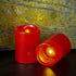 Flameless Candles-Set of 2(3"x4"/4") Red,Dripless Real Wax,Flickering Pillar Candles,Bright Warm Light,with Remote Control and Timing