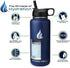 HYDRO CELL Stainless Steel Water Bottle w/ Straw & Wide Mouth Lids (64oz 40oz 32oz 24oz 18oz 14oz) - Keeps Liquids Perfectly Hot or Cold with Double Wall Vacuum Insulated Sweat Proof Sport Design (Navy Blue 32oz)