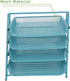 Mind Reader Desk Organizer with 4 Sliding Trays for Letters, Documents, Mail, Files, Paper, Turquoise