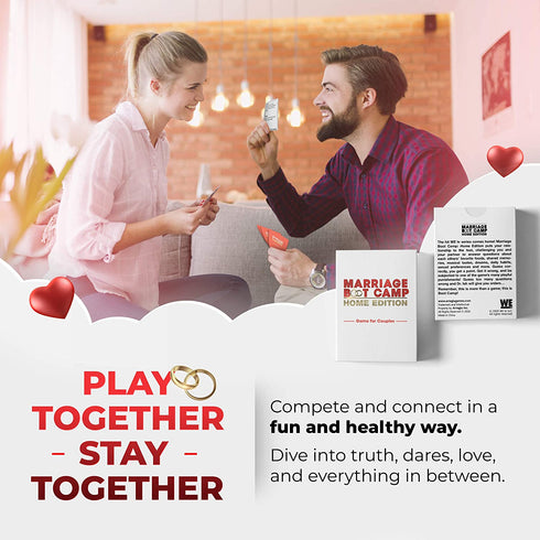 Marriage Boot Camp Home Edition - The Ultimate in Couples Games from The Hit WE tv Series - Conversation Cards in 6 Categories - Date Night Box Card Game - Fun and Unique Couples Gifts