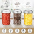Mason Jars 8 OZ 12 Pack, AIVIKI Regular Mouth Glass Canning Jars with Silver Metal Airtight Lids and Bands for Jam, Honey, Wedding Favors, Shower Favors, Food Storage, Overnight Oats, Dry Food, Meal Prep, 12 Whiteboard Labels