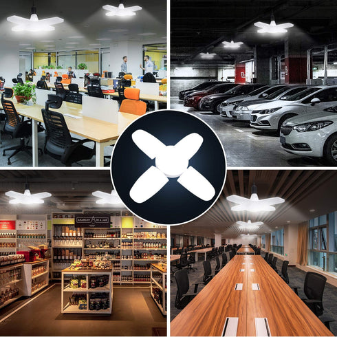 LED Garage Lights,2 Pack 60W Adjustable Trilights LED Garage Ceiling Light,6000Lumens LED Garage Ceiling Light, 6000k Nature Light with High Bright Garage Light for Garage,Warehouse