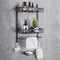 Hoomtaook Adhesive Bathroom Organizer Shower Caddy Kitchen Spice Rack Wall Mounted Drill-Free Bathroom Shelf Storage Kitchen Rack Rustproof Shower Shelf