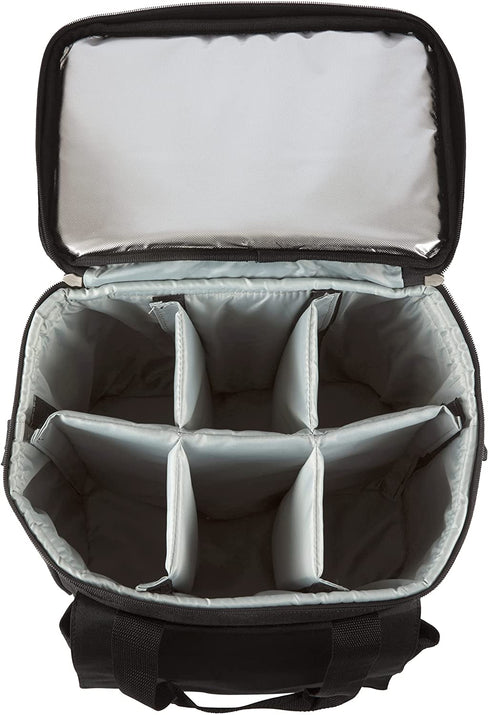 LEGACY - a Picnic Time Brand Cellar Insulated Six Bottle Wine Tote, Black,12.5 x 11 x 13 Inches