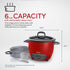 Aroma Housewares ARC-743-1NGR 6-Cup (Cooked) (3-Cup UNCOOKED) Pot Style Rice Cooker and Food Steamer,Red