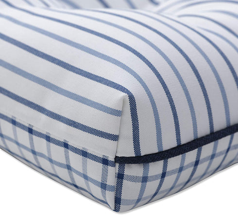 Pillow Perfect Outdoor/Indoor Austin Nash Lapis Chair Pads, 15.5" x 16", Blue 2 Count
