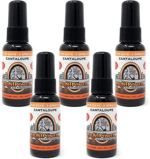 Blunt Power Oil Based Concentrated Air Freshener and Oil for Diffuser - 5 Pack of Cantaloupe - 1.5 Fl Oz Each