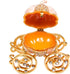 QIFU Hand Painted Enameled Cinderella Pumpkin Carriage Decorative Hinged Jewelry Trinket Box Unique Gift for Family