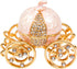 QIFU Hand Painted Enameled Cinderella Pumpkin Carriage Decorative Hinged Jewelry Trinket Box Unique Gift for Family