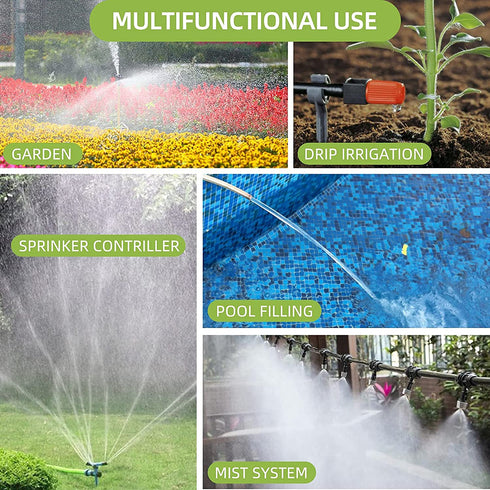 KGDJS Sprinkler Timer, Rain Sensor Water Timer Garden Outdoor Hose with Manual/Automatic/Rain Delay Watering System, Hose Timer with Six Irrigation Modes Memory for Lawn, Garden, Black