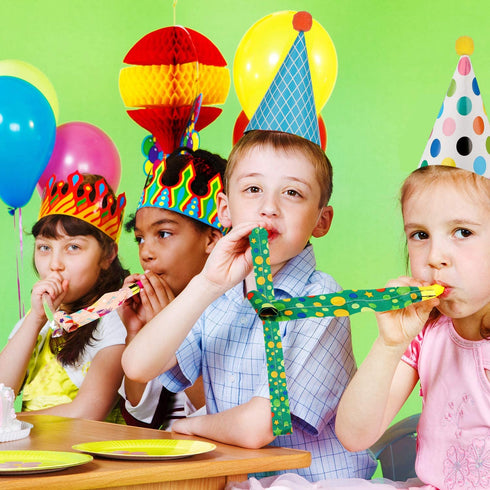 59 Pieces Birthday Party Cone Hats with Colorful Party Blowers and Metallic Fringed Noise Makers Birthday Blowouts Horns Whistles Musical Noisemakers Birthday Party Supplies and Favors for Kids