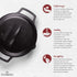 Cast Iron Skillet with Cast Iron Lid - 8"-Inch Dual Handle Frying Pan + Pan Scraper + Silicone Handle Holder Covers - Pre-Seasoned Oven Safe Cookware - Indoor/Outdoor, Grill, Stovetop, Induction Safe